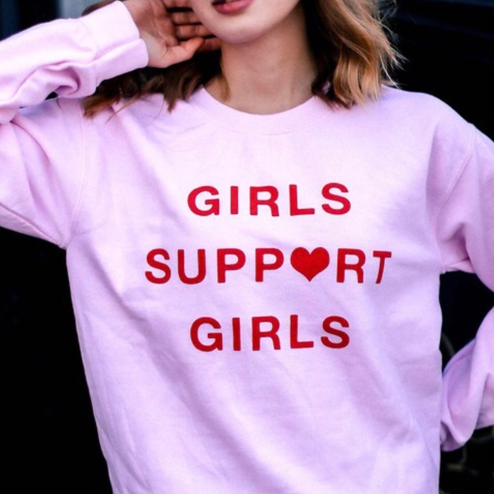 NEW Girls Support Girls Long Sleeve Tee top shirt